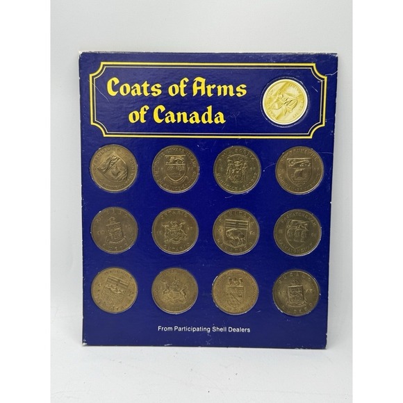 SHELL COAT OF ARMS FLORAL EMBLEMS OF CANADA COLLECTOR SET COMPLETE -Read - Picture 1 of 12